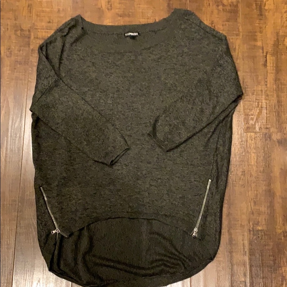 Express Hi Lo Zipper Sweater